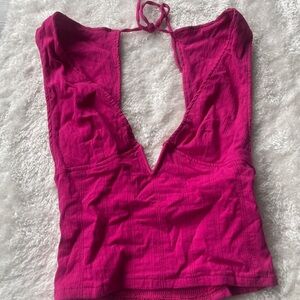 Free people pink crop top